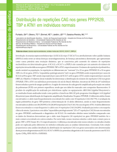 Distribuição de repetições CAG nos genes PPP2R2B, TBP e ATN1