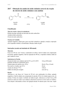 2017 Obtenção da amida do ácido cinâmico através da reação do