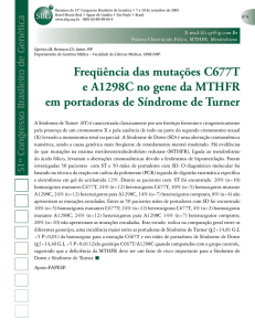 Freqüência das mutações C677T e A1298C no gene da MTHFR em