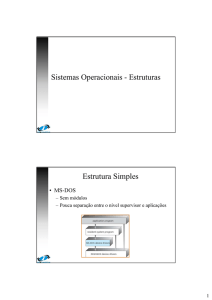 Sistemas Operacionais - Estruturas Estrutura Simples