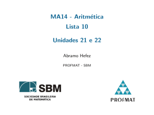 MA14 - Aritmética .2cm Lista 10 .5cm Unidades 21