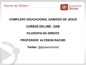 OAB FILOSOFIA DO DIREITO PROFESSOR ALYSSON RACHID