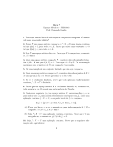 Lista 7 Espaços Métricos – SMA0343 Prof. Fernando Manfio