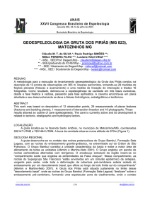 geoespeleologia da gruta dos piriás (mg 823), matozinhos mg