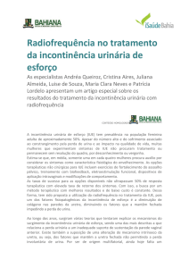 Radiofrequência no tratamento da incontinência urinária de esforço