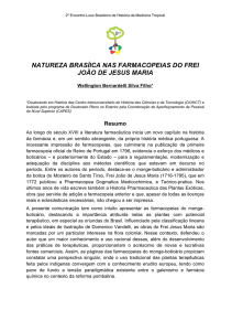 natureza brasíica nas farmacopeias do frei joão de jesus maria