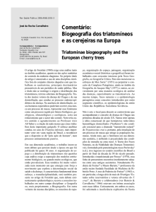 Biogeografia dos triatomíneos e as cerejeiras na
