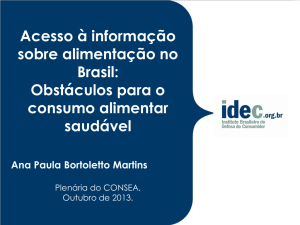 Acesso à informação sobre alimentação no Brasil
