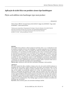 Aplicação de ácido fítico em produto cárneo tipo hambúrguer Phytic