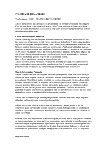 POLÍTICA PRIVACIDADE - Portal Econ Construtora