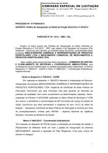 Parecer Impugnação - Secretaria Municipal de Saúde - Goiânia-Go