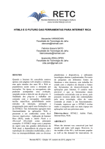 HTML5 E O FUTURO DAS FERRAMENTAS PARA INTERNET RICA