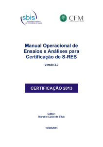 Manual Operacional de Ensaios e Análises v2.0 (Edição 2013)