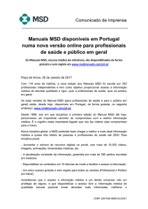 Manuais MSD disponíveis em Portugal numa nova versão online