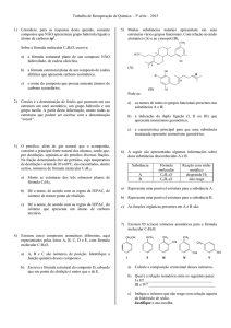 Trabalho de Recuperação de Química – 3ª série – 2015 1