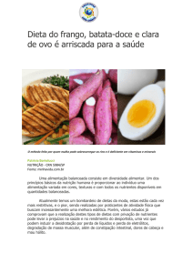 Dieta do frango, batata-doce e clara de ovo é arriscada para a saúde