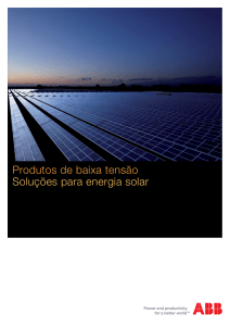 Produtos de baixa tensão Soluções para energia solar