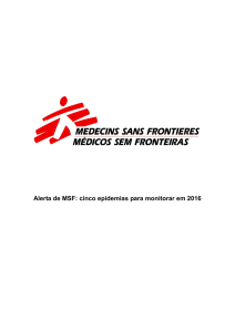 Alerta de MSF: cinco epidemias para monitorar em 2016