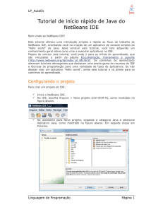 Tutorial de início rápido de Java do NetBeans IDE