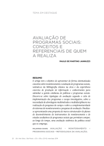 avaliação de programas sociais: conceitos e referenciais