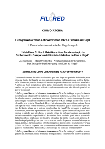 I Congresso Germano-Latinoamericano sobre a Filosofía de Hegel