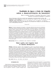 Qualidade de água e nív Qualidade de água e níveis de irrigação