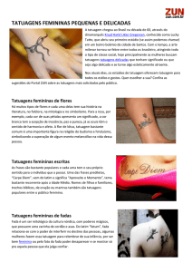 tatuagens femininas pequenas e delicadas