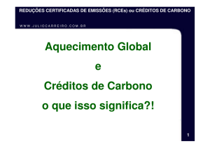 Aquecimento Global e Créditos de Carbono o que isso significa?!