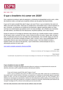 O que o brasileiro irá comer em 2020?