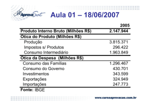 2005 Produto Interno Bruto (Milhões R$) 2.147.944 Produção 3.815