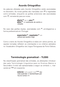 Acordo Ortográfico Terminologia gramatical – TLEBS