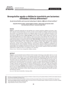 Bronquiolite aguda e sibilância transitória em lactentes: entidades