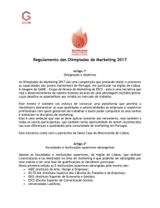 Regulamento das Olimpíadas de Marketing 2017