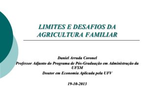 Limites e Desafios da Agricultura Familiar