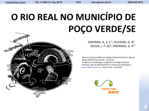 O RIO REAL NO MUNICÍPIO DE POÇO VERDE/SE