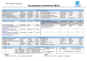 calendário de eventos 2012