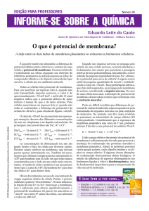 O que é potencial de membrana?