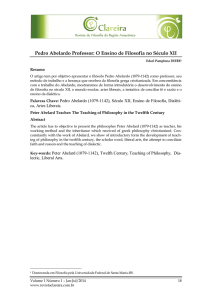 Pedro Abelardo Professor: O Ensino de Filosofia no Século XII