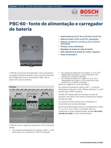 PBC-60 - fonte de alimentação e carregador de bateria