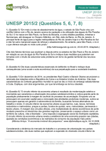 UNESP 2015/2 (Questões 5, 6, 7, 8)