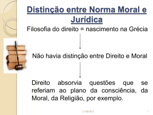 Distinção entre Norma Moral e Jurídica