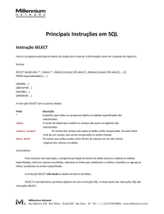 Principais Instruções em SQL