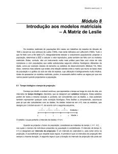 Módulo 8 Introdução aos modelos matriciais – A Matriz de Leslie