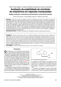 Avaliação da estabilidade de cloridrato de imipramina em cápsulas