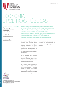 Apresentação do Mestrado em Economia e Políticas Públicas 2016