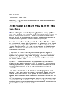 Exportações atenuam crise da economia brasileira
