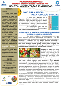 Boletim 1-2016 - 1º Passo para Alimentação Saudável - Unifal-MG