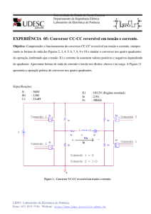 EXPERIÊNCIA 05: Conversor CC-CC reversível em tensão e corrente.