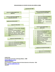 ORGANOGRAMA DA DIVISÃO DE BIOLOGIA MÉDICA (DBM