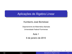 Aplicações de Álgebra Linear